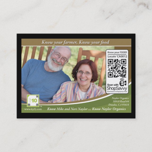 Naylor Organics Traceable Shelftalker Business Card (Front)