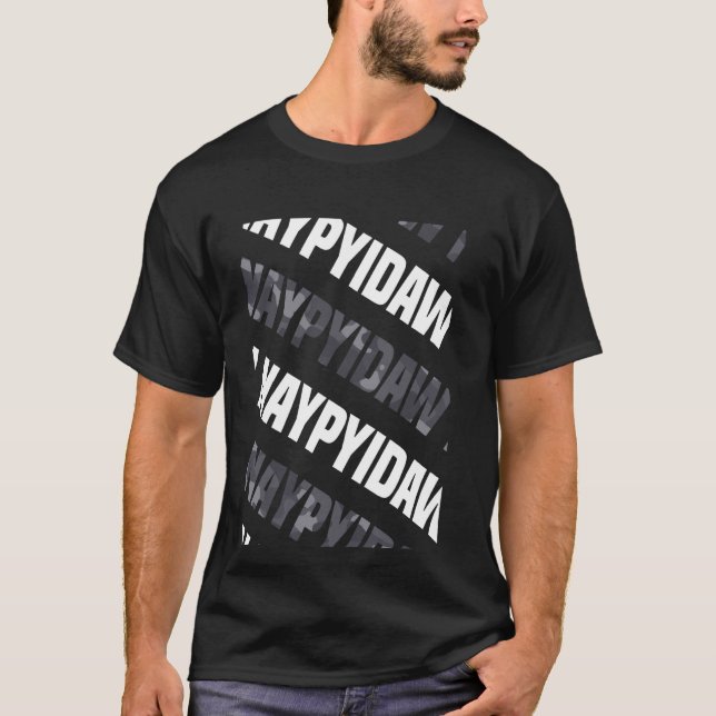 Naypyidaw Camo Pattern Grey Camouflage T-Shirt (Front)
