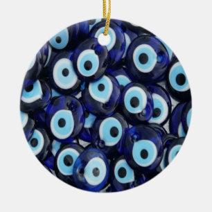 Nazar Amulets Evil Eye Stones Blue Pattern Ceramic Tree Decoration
