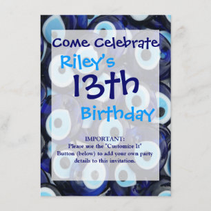 Nazar Amulets Evil Eye Stones Blue Pattern Invitation