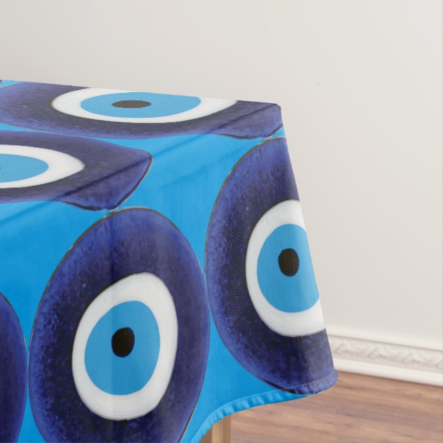 Nazar Evil Eye Protection Amulet Blue Bead Symbol Tablecloth (In Situ)
