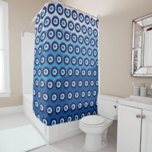 Nazar Evil Eye Protection Amulet Blue Landscape Shower Curtain