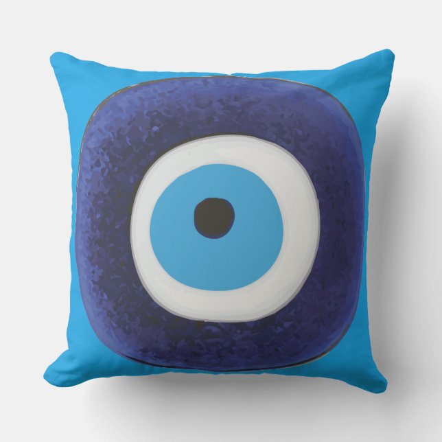 Nazar Evil Eye Protection Symbol Cushion (Front)