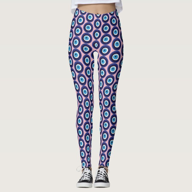 Nazar Evil Eye Protection Symbol Leggings (Front)