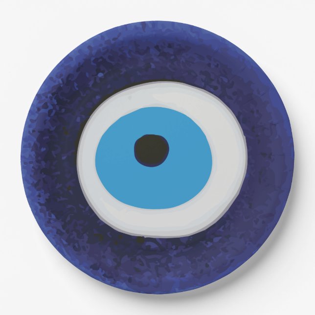 Nazar Evil Eye Protection Symbol Paper Plate (Front)