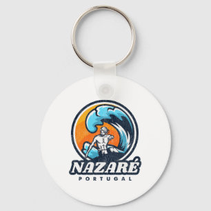 Nazare Portugal Surfing Competition Vintage Surf S Key Ring