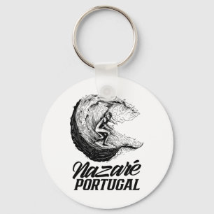 Nazaré Portugal Surfing Surfer Surf Wave  Key Ring