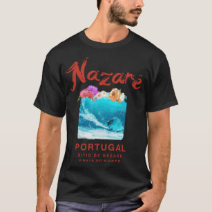 Nazare Portugal Surfing Vintage Retro 984 T-Shirt