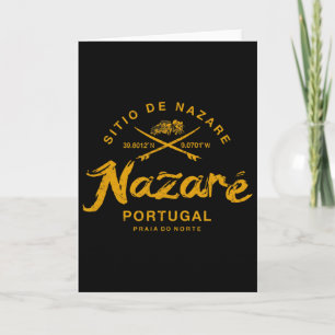 Nazare Portugal Surfing Vintage Retro Card