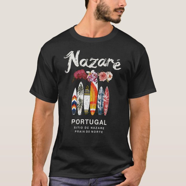 Nazare Portugal Surfing Vintage T-Shirt (Front)