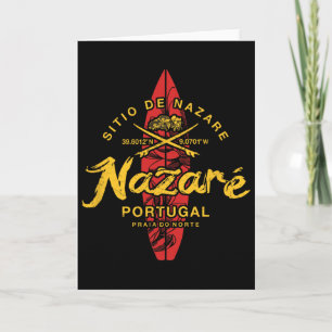 Nazare Portugal Vintage Surfing _1 Card