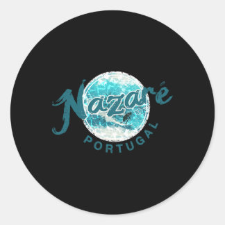 Nazare Portugal Vintage Surfing _3 Classic Round Sticker