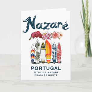 Nazare Portugal Vintage Surfing _4 Card