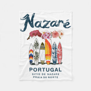 Nazare Portugal Vintage Surfing _4 Fleece Blanket