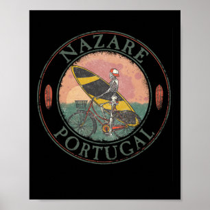 Nazare Surfer I Portugal Retro I Surfing I Nazare Poster