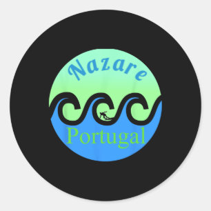 Nazare Surfing Surf Portugal Beaches  Classic Round Sticker