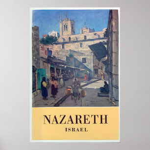 Nazareth Israel Travel Poster Vintage Wall Art