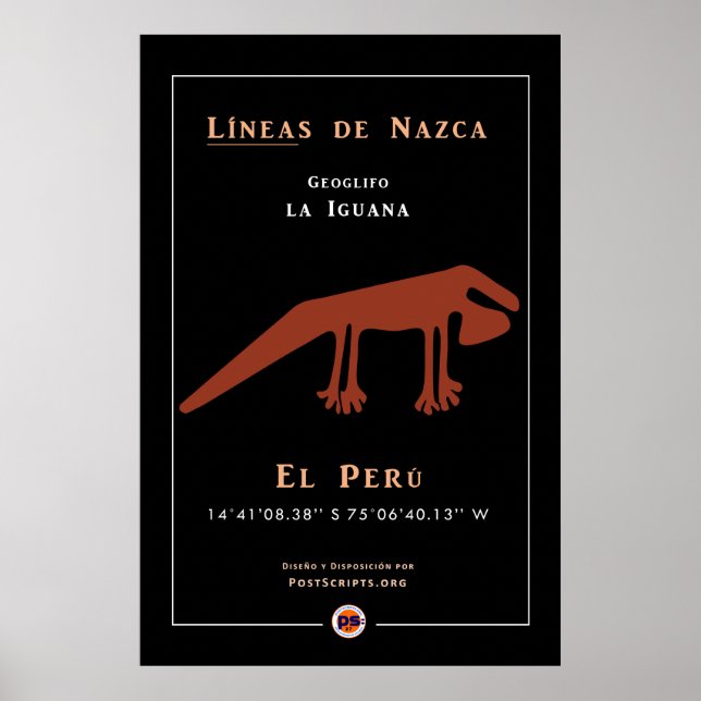 Nazca Geoglyphs-Iguana Poster (Front)