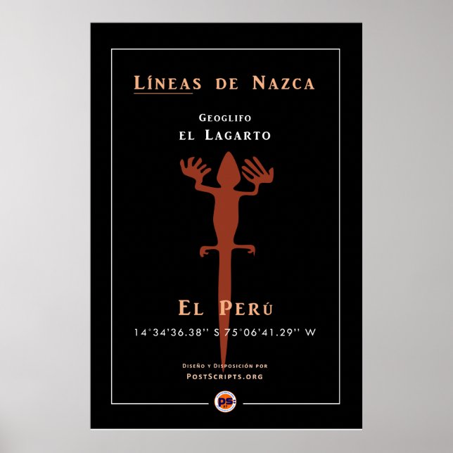 Nazca Geoglyphs-Lizard Poster (Front)