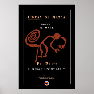 Nazca Geoglyphs-Monkey Poster