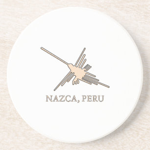 Nazca Hummingbird Geoglyph Newsprint Coaster