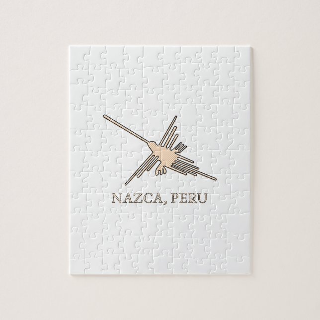 Nazca Hummingbird Geoglyph Newsprint Jigsaw Puzzle (Vertical)