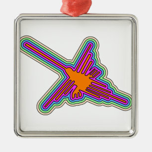 Nazca Hummingbird Peru Drawing Metal Tree Decoration