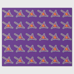 Nazca Hummingbird Peru Drawing On Purple Wrapping Paper