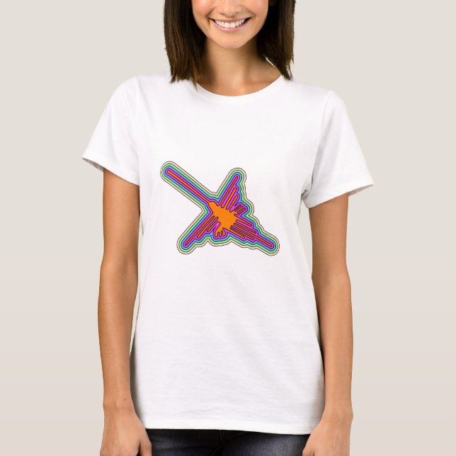 Nazca Hummingbird Peru Drawing T-Shirt (Front)