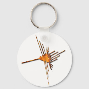 Nazca Hummingbird rust Keychain