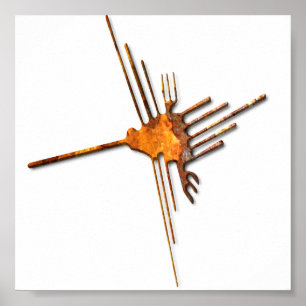 Nazca Hummingbird rust poster