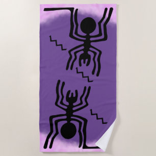 Nazca Lines Geoglyphs - Ancient Blue Spider Beach Towel