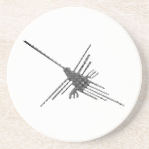 Nazca Lines Hummingbird Newsprint Coaster