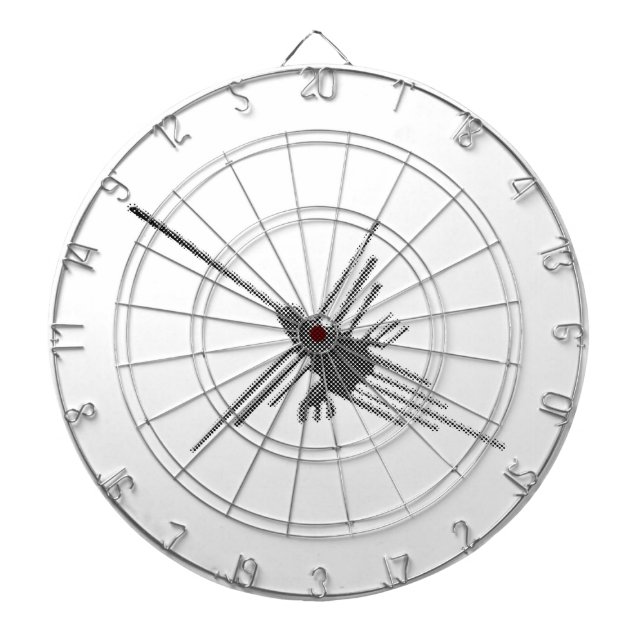 Nazca Lines Hummingbird Newsprint Dartboard (Front)