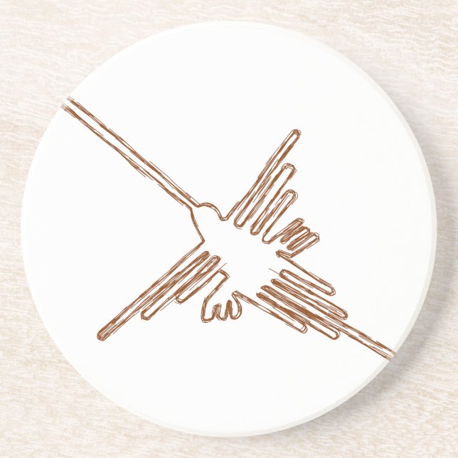 Nazca Lines Hummingbird Sketch Coaster (Front)