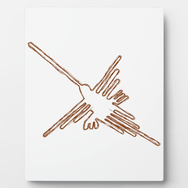 Nazca Lines Hummingbird Sketch Plaque (Front)