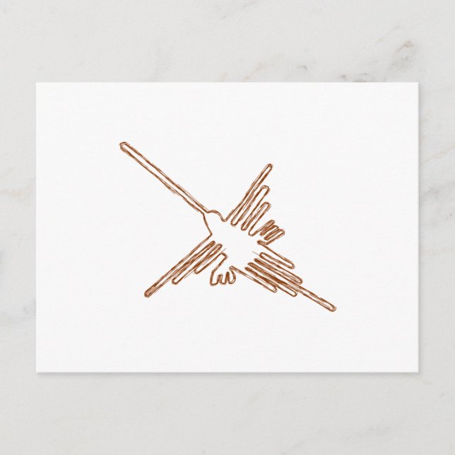 Nazca Lines Hummingbird Sketch Postcard (Front)