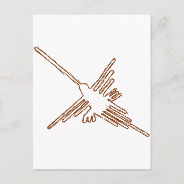 Nazca Lines Hummingbird Sketch Postcard (Front)