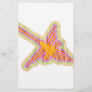 Nazca Lines Hummingbird With Wrinkled Paper Effect