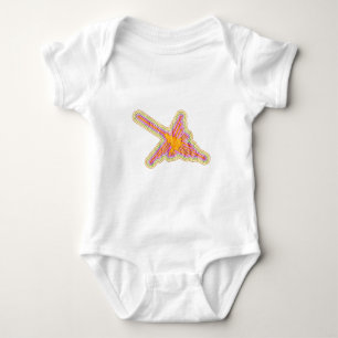 Nazca Lines Hummingbird With Wrinkled Paper Effect Baby Bodysuit