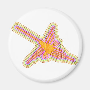 Nazca Lines Hummingbird With Wrinkled Paper Effect Magnet