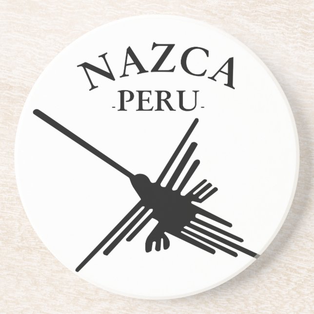 Nazca Peru Hummingbird With Curved Text Coaster (Front)