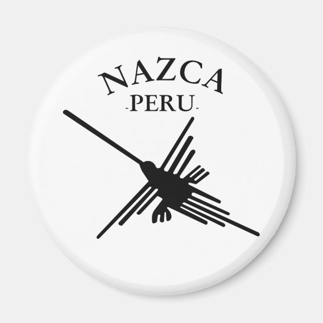 Nazca Peru Hummingbird With Curved Text Magnet (Front)