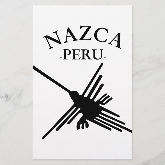 Nazca Peru Hummingbird With Curved Text Stationery (Front)