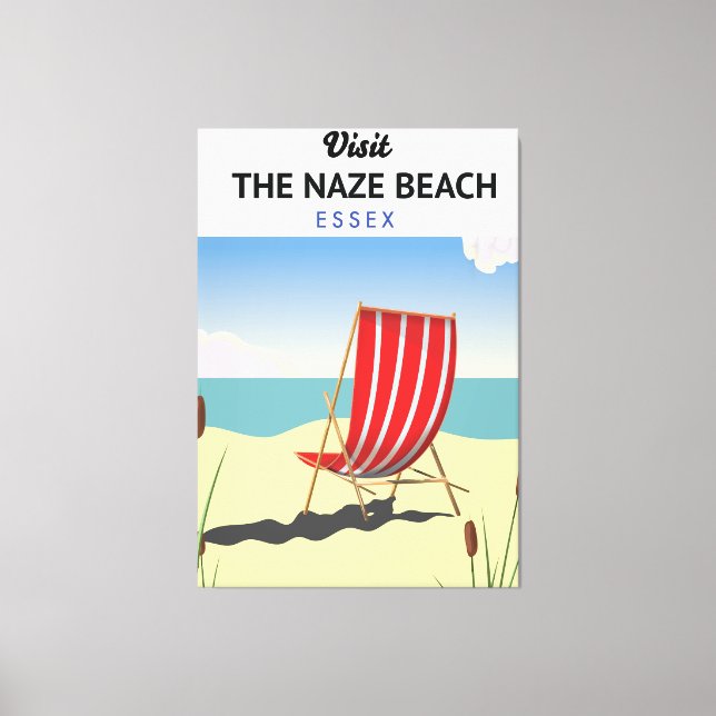  Naze Beach Essex travel poster Canvas Print (Front)