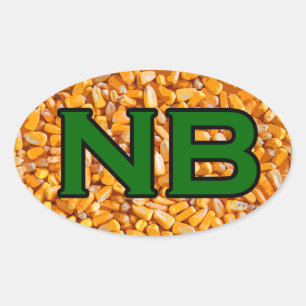 NB - Nebraska USA Oval Logo (corn) Sticker