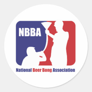 NBBA, Nationatl Beer Bong Association Classic Round Sticker