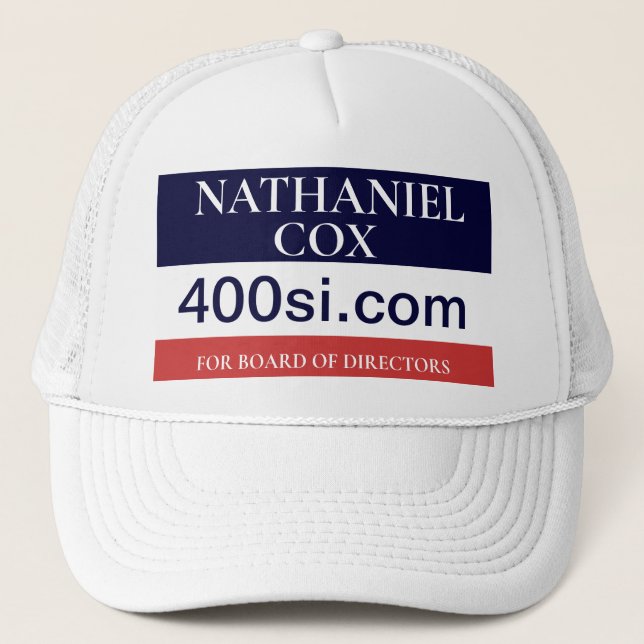 NBC BOD Campaign Button Trucker Hat (Front)