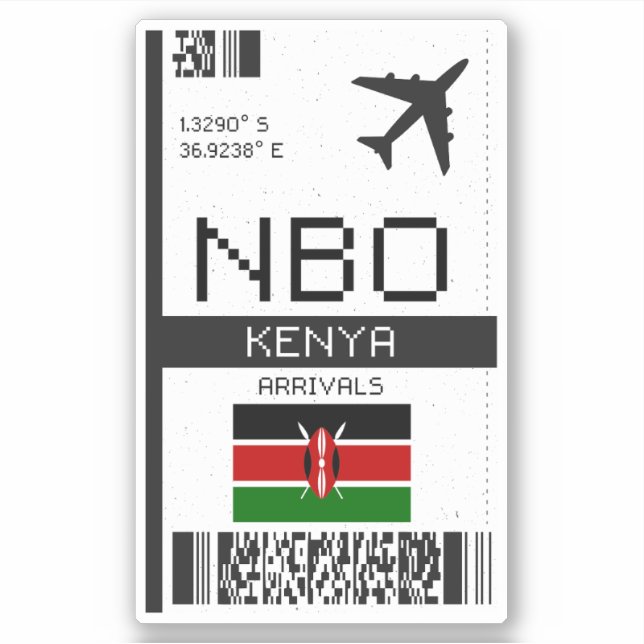 NBO Kenya Boarding Pass - Africa Travel (Front)