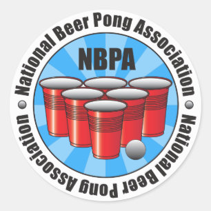 NBPA National Beer Pong Association Starburst Classic Round Sticker
